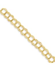 14k Solid Triple Link Charm Bracelet