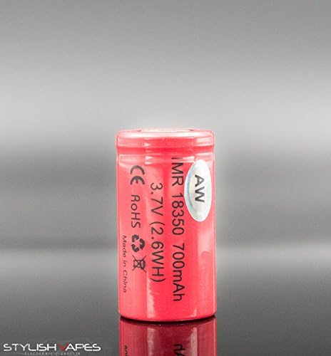 Aw IMR 18350 3.7v Rechargeable Battery 700mah FLAT-top Batteries- 2 Pack