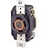 Leviton 2710 30 Amp, 125/250 Volt, Flush Mounting Locking Receptacle, Industrial Grade, Grounding, V-0-MAX, Black
