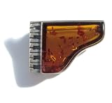 Baltic Honey Amber Sterling Silver Museum Collection Piano Pin 19th Century