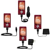 Road Warrior Kit for the Sony Ericsson w910i includes a Car & Wall Charger AND USB cable AND Battery Extender - Gomadic Brand w/ TipExchange Technology