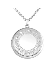 Large Round Flower Engraved Locket