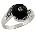 925 Sterling Silver, Black Onyx, And Marcasite Ring
