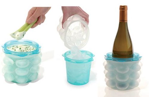 HAROLD IMPORT 8014 ICE ORB VERTICAL ICE CUBE TRAY WITH BUCKET & WINE CHILLER