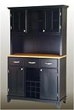 Buffet with 2-Door Hutch- Black/ Natural