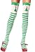 Leg Avenue Striped thigh highs w/printed Christmas tree,glitter star and bow