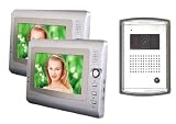 2 in 1 Video Intercom with Two Color 7 Monitors and Night Vision Outdoor Camera