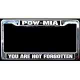 Metal Car License Plate Frame - POW MIA YOU ARE NOT Forgotten Armed Forces Military... 