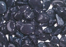 玉砂利 黑 最高级 彩光石 本磨 玉砂利 黑 最高级