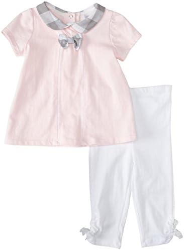 ABSORBA Baby-Girls Infant Love Girls Tunic Legging Set, White/Pink, 18 Months