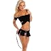 Pleated Skirt with Plaid Insert and Long Suspenders and Tube Top Set-7555-7313- (Large)