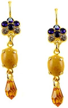 Mariana Spirit of Design 24k Yellow Gold Plated "Hope" Collection Dangle Swarovski Crystal Flower Earrings