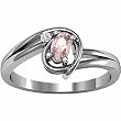 14K White Gold Morganite and Diamond Ring