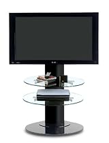 Hot Sale BDI Vista 9960, Flat Panel TV Stand with Glass Shelves - Gloss Black