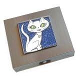 White Pretty Kitty Travel Jewelry Case