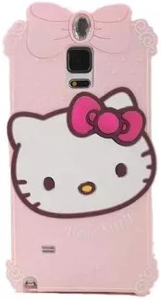 Galaxy Note 4 Case,Galaxy Note 4 Silicone Case,Tribe-Tiger Cartoon Diamond Crystal Hello Kitty Silicon Gel Rubber Case Cover Skin for Samsung Galaxy Note 4 SM-N910/SM-N910C(Pink Hello Kitty)