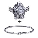 Laughing Buddha Pattern European Charm Bead Bracelet Religious