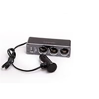 USB and 3 Port Triple Socket Car Charger for PDA , GPS 12V