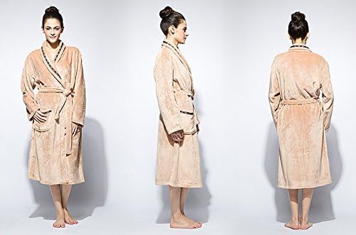 Fashionpjs Flannel Fashion Warm Womens Bath Robe Thermal Pajamas Medium Beige