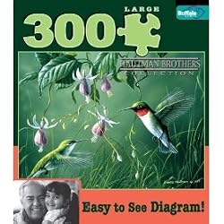 Hummingbirds and Fuschia 300 pc Hautman Brothers Large Format Jigsaw Puzzle by Buffalo Games