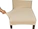 subrtex Dining Room Slipcovers Sets Stretch Removable Chair Furniture Protect Washable Elastic Seat Cover (6, Milky Knit), Cream