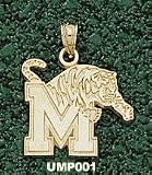 Univ Of Memphis M Tiger 5/8 Charm/Pendant -14K/10K, Stainless Steel or Gold Plated