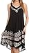 Sakkas Gasha Sleeveless Mid Length Caftan Dress with Embroidery Details and V Neck