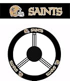 Geniune Leather Steering Wheel with Official NFL Licensed Logo - New Orleans Saints