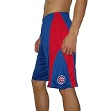 Mens True Fan MLB Chicago Cubs Mesh Sport Shorts - Blue & Red (Size: M(38-40))