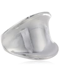 Silvertone Wide Polished Organic Ring