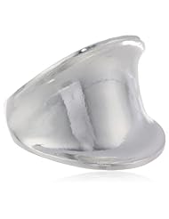 Silvertone Wide Polished Organic Ring