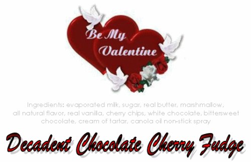 Be My Valentine Decadent Chocolate Cherry Layered Fudge Box by Exquisite Fine Candy & Gifts