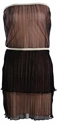 Strapless Tiered Mesh Polyester Elasticized   Waistline  Dress