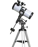 GSI Super Quality Land And Sky 114mm Reflector Equatorial Telescope With Aluminum Tripod - High Power Magnification - Optical Glass Lens, Metal Body, ND Moon Filter - Includes 3 Eyepieces, For Terrestrial And Astronomical Use