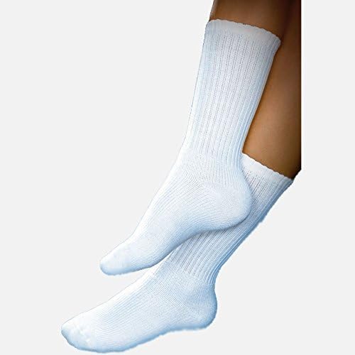 JOBST SensiFoot Compression Support Socks Crew Length Sock 8-15mmHg, M, White by Medium