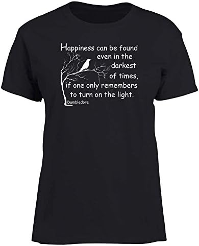 Dumbledore Happiness Quote Black Ladies T-shirt Harry Potter Art