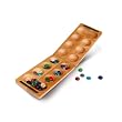 Travel Solid Wood Folding Mancala Game (African Stone Game) - Includes Assorted Colored Glass Stones