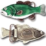 Bass Fish Belt Buckle & Bottle Opener Enameled