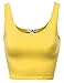Xpril Basic Solid Sleeveless Crop Tank Tops Yellow Size S