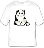 T-shirt with kitten, cat, white, persian, pet
