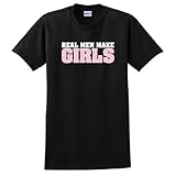 Real Men Make Girls Funny Dad Maternity Short Sleeve T-Shirt (NOT Maternity Sized) Funny Daddy To Be Husband First Time Father Maternity Support Pregnancy Humor Baby Cute Short Sleeve Tee