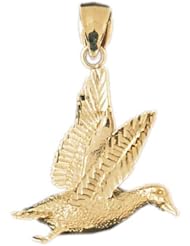 Dazzlers Solid 14k Gold Ocean Bird Charm Pendant Available in three colors from jewelsberry (weights: 4.4 grams only)