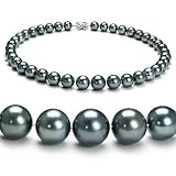 Black 11-14.5mm AA+ Tahitian Pearl Necklace