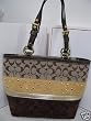 AUTHENTIC Coach Pieced Stripe Tote LARGE Handbag #F13075