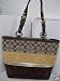 AUTHENTIC Coach Pieced Stripe Tote LARGE Handbag #F13075