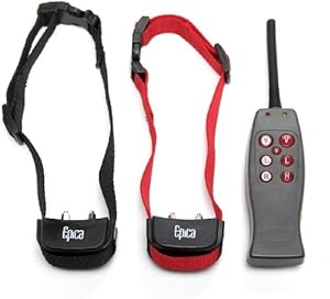 Epica Remote Dog Training Collar Shock and Vibration for 2 Dogs, Provides Safe but Annoying Static Stimulation- Ability to Shock or Vibrate Each Dog Separately