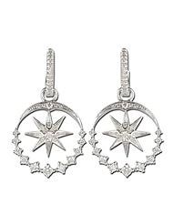 14K White Gold 0.7ct Guiding Light Prong White Diamond Hinged Dangle Earrings