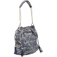 Blue Tall ''Denim Bucket'' Crossbody Convertible Bag