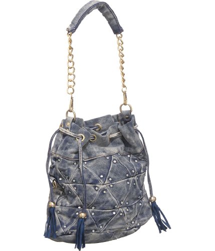 Blue Tall Denim Bucket Convertible Bag