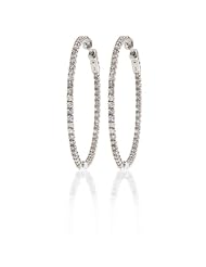 14k Gold Inside-Out Hoop Earrings with 2.15cttw of Diamonds